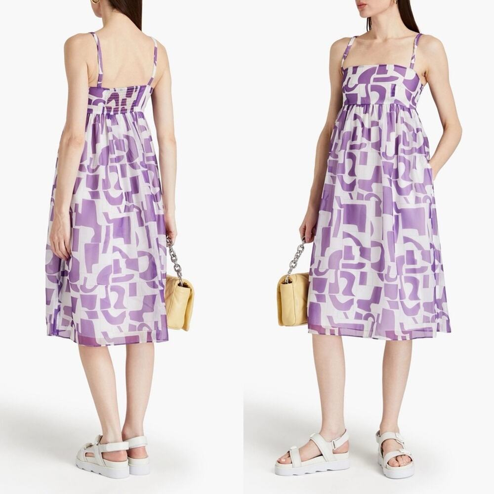 Baum Und‎ Pferdgarten Purple Abstract Midi Dress Womens Spaghetti Strap Empire